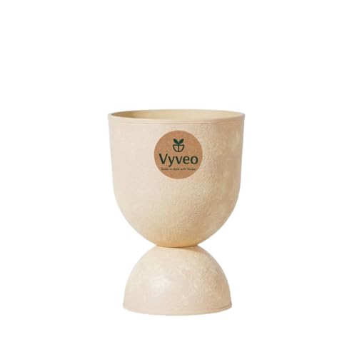 Vyveo - Blumentopf Muse - 27x39 - Beige - Blumentopf für den Innen- und Außeneinsatz - Übertopf - Pflanztopf - Pflanzgefäß