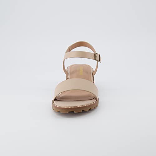 CUSHIONAIRE Flynn one band block heel sandal +Memory Foam, Wide Widths Available3