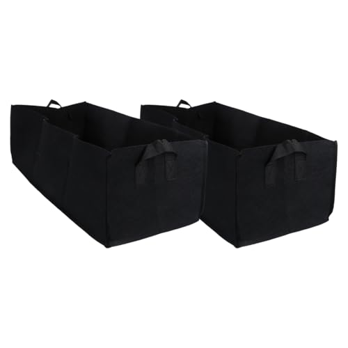 TOPBATHY 2 Pack Planter Grow Bags Fabric Raised Garden Bed, Rectangle Grow Bag, 7 Gallon Breathable Potato Tomato Planter Pots Container for Outdoor Vegetables Plant Flowers Herb