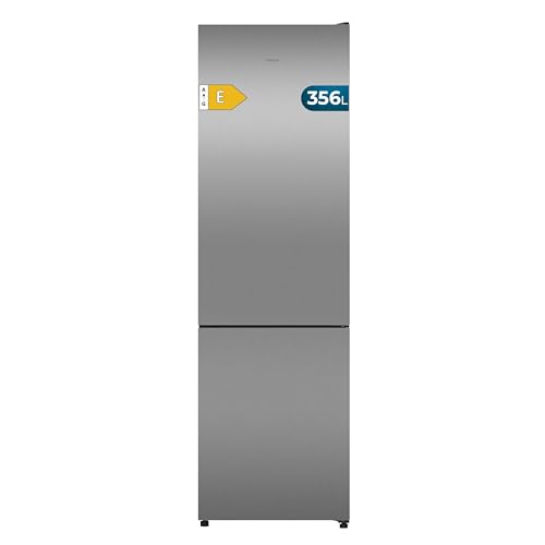 Cecotec Frigorífico Combi Total No Frost de 356L Bolero CoolMarket Combi 356i Inox E. 200cm de Alto, 59,5 cm de Ancho, Clase E, Tecnología Multi Airflow, FreshnessFlex y HumidityFlex HUB, Inox