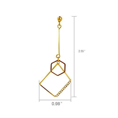 Mismatch Asymmetry Abstract Irregular Geometry Drop Dangle Earrings Sparkling Rhinestone Long Chain Pendant Earrings for Woman2
