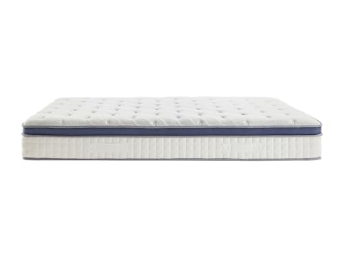 Vente-unique - Set 140 x 190 cm Boxspringbett + Hybrid-Matratze, Taschenfederkernmatratze, 7 Zonen aus Memory-Schaum und Latex, Stà ¤rke 25 cm  Malao de Palacio – Bild 7