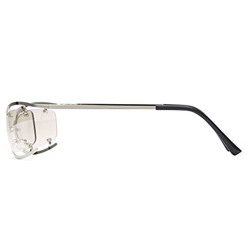 Cyxus Stylish semi rim frame Sunglasses UV 400 Protection Non polarized PC Lens, Retro-inspired Design Metal Temple.3