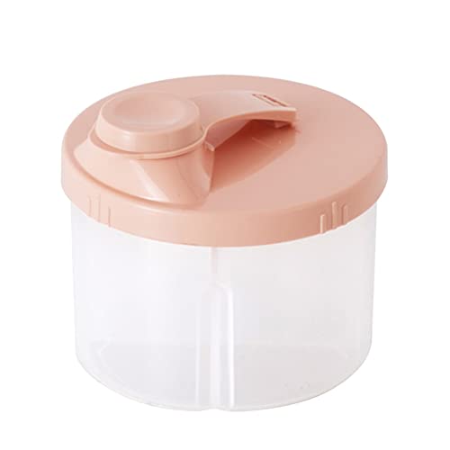 Maedack Baby Formula Dispenser - Portable Milk Powder Box, 200ML Large-capacity Milk Powder Storage Box Powder Dispenser Food Storage 4 compartment Container (Pink)