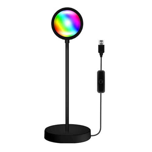 Flowhale RGB Sunset Atmospheres Lamp 360° Adjustable Sunset Projection Light USB Romantic LEDs Night Light with Remote Controller for Selfie/Living Room/Theme Party Bedroom Decoration