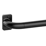 GXOACKJ Blackout Curtain Rods for Windows 66 to 120, 1 inch Black Wrap Around Curtain Rods with Brackets, Adjustable Heavy Duty Curtain Rods for Bedroom, Kitchen and Outdoor Patio