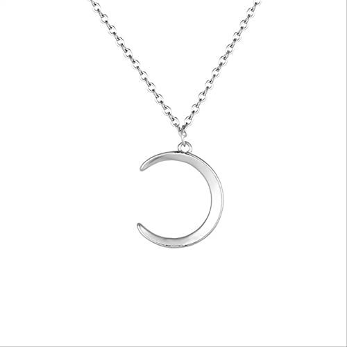 Bijoux pour femmes avec collier lune en argent fin au style minimaliste