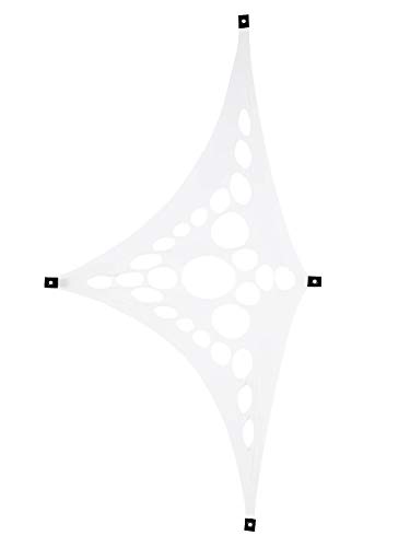 PSYWORK Schwarzlicht Segel Spandex | PSY Suzy Triangle | Weiß | 1,5 x 2m | UV-aktiv | Leuchtend | Wandtuch Wandbehang Stoff Neon Deko Party Tuch Tapestry Poster PSY Goa