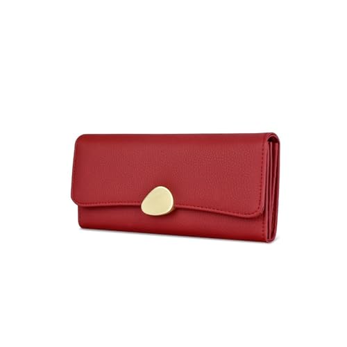 Womens wallet Women's PU Leather Wallet with Moon Buckle - Stylish Clutch for Cards, Cash & Coins