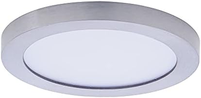 Maxim 57710WTSN Wafer Energy Star JA8 & ADA Compliant Acrylic 5" Round Outdoor Low Profile LED Wall/Flush Mount, 1-Light 10 Watt, 3000K, Satin Nickel
