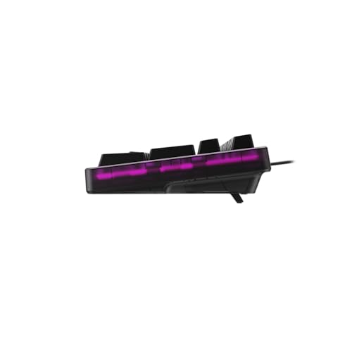 HyperX Eve 1800 – Gaming Keyboard, 1800 Form Factor,10 Zone Customizable RGB Lighting, Built-in Media Buttons, Membrane Switches, – Black