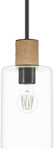 Hunter - Vanning 1-Light Noble Bronze, Mini Pendant Light, Dimmable, Boho Style, Cylinder Shaped, for Bedrooms, Kitchens, Dining, Living Rooms - 13110