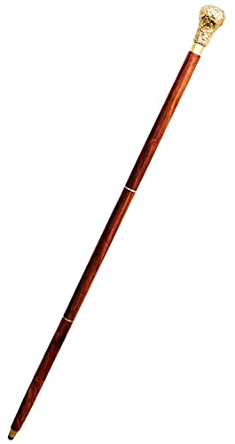 Canes and Walking Sticks in Natural Wood with a Brass Handle Vane for Men Women Seniors Study Durby Grip