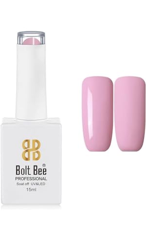 Image of Bolt Bee Baby Pink Color Gel Nail Polish Soak Off UV Gel DIY at Home 15ML Manicure Salon Nail Art