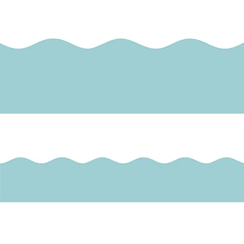 Fancy Land Light Turquoise Bulletin Board Border Scalloped Border Trim For Classroom 52Ft One Roll #TOP2