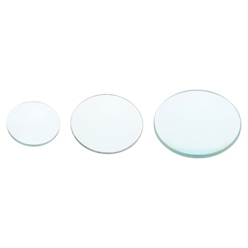 Image of 25mm, 40mm, 50mm Diameter Double Convex Lens Physics Teaching Tools, Optical Lenses Kit for Junior High School Physics Laboratory Experiment Double Convex Lens,Clear