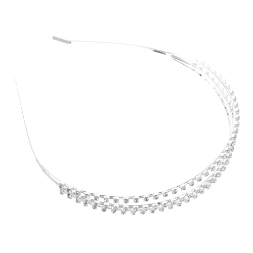 Bijou de tête argenté Vaguelly orné de triple rangée de cristaux fins