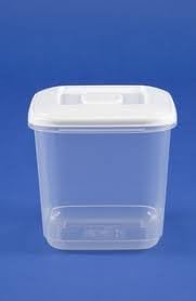 3 litre Clear Plastic Food Storage Container & White Air Tight Lid - (W3)