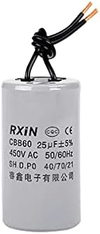 CBB60 Run Capacitor 25uF 450V AC 2 Wires 50/60Hz Cylinder 42mmx80mm (DXL) for Washing Machine Air Compressor Water Pump Motor Refrigerators