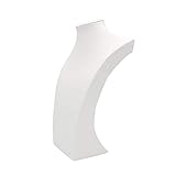 White Leather Necklace Bust 15.2' Jewelry Display Stand Figure Jewelry Display Stand (38.5x23cm)