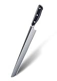 FOXEL Best Bread Knife 10 Inch Serrated - Razor Sharp Rust Resistant Japanese VG10 Steel Knife for -
