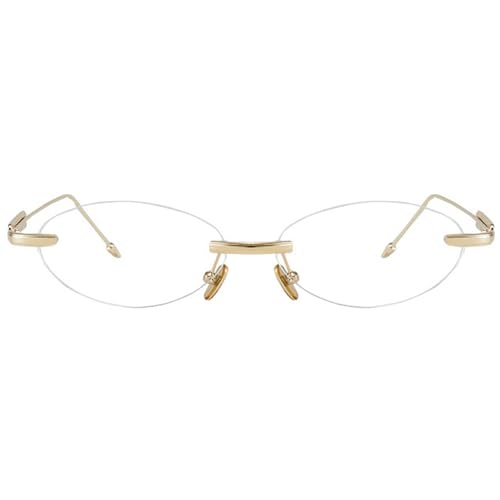 Rimless Oval Sunglasses For Women 90s Retro 2025 Metal Shades with Gold Champagne Lenses2