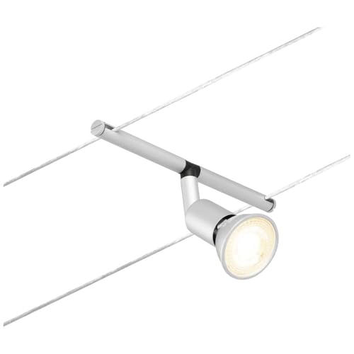 Paulmann Sistema de Cableado Spot Salt, Corduo, Corriente Continua, Máx. 10 W, Bombilla Tipo GU5,3, Sistema de Cableado, Bombillas No Incluidas, Material Plástico, Color Cromado Mate, 94431