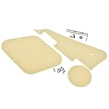 Dopro LP Guitar Pickguard Back Plate Rear Cavity Cover Switch Plate and Nickel Steel Mounting Bracket with Steel Pickguard Mounting Screws for USA GB Les Paul Cream 1Ply