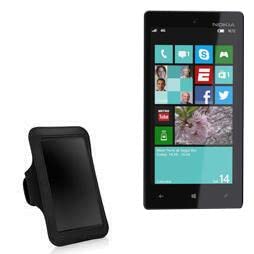 BoxWave Case Compatible with Nokia Lumia 830 - Sports Armband, Adjustable Armband for Workout and Running for Nokia Lumia 830 - Jet Black