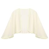 Runhomal Damen Chiffon Bolerojacke Kurz Cardigan Strickjacke Transparent Blazer Wraps Schals Shrug Brautkleid Cover Ups Champagne Einheitsgröße