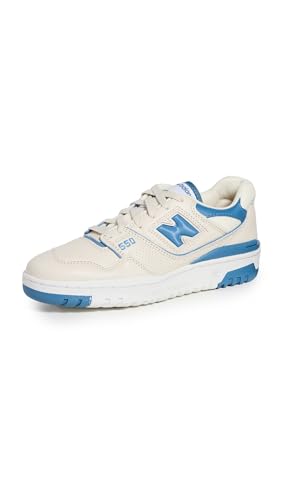 New Balance Women's 550 Sneakers, Beige/Blue, 9 Medium US