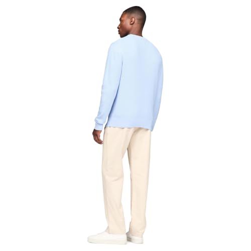 Image of Tommy Hilfiger Men's Waffle Knit Crewneck Sweater Lightweight Pullover, Also Available in Big & Tall