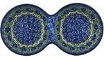 Polmedia Polish Pottery Condiment Dish - Peacock Feather Pattern Handmade in Boleslawiec Poland by Ceramika Artystyczna + Certificate of Authenticity
