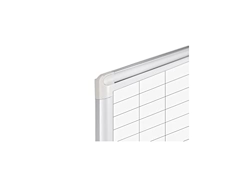 Mastervision Planning Board Porcelain Dry Erase Magnetic 1" X 2" Grid With Accessory Kit, 36" X 48", Whiteboard With Aluminum Frame #TOP7