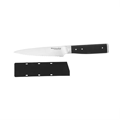 KitchenAid Gourmet Forged Serrated Utility Knife, 5.5-Inch, Black