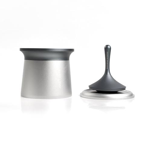 Phantasmia マグネット付きコーヒーパウダーカップ 58mm ? 磁石フラデザインで均一抽出 アルミ合金製 エスプレッソマシン対応 (グレー)