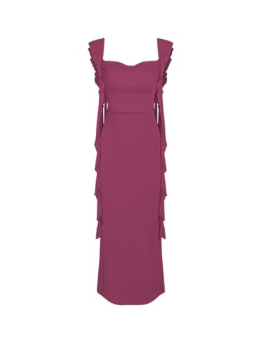 Image of CIDER Formal Dresses for Women Wedding Guest Dresses Summer Maxi Dress Sleeveless Mesh Ruffle Cocktail Dress Elegant Outfits
