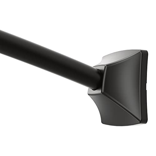 Moen CSR2164BL 60-Inch to 72-Inch Adjustable Curved Shower Curtain Rod, Permanent Wall Mount, Matte Black, Fits Standard Bathtubs by Moen - Used condition - US$53.59