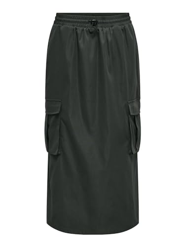 ONLY Onlcashi Cargo Long Skirt Wvn Noos Cargorock, Gris, M para Mujer