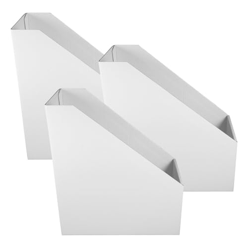 KICHOUSE 3Pcs Desktop File Holder Sturdy Document Organizer for Office Study Desk and Home Efficient Storage for Books Magazines and Files