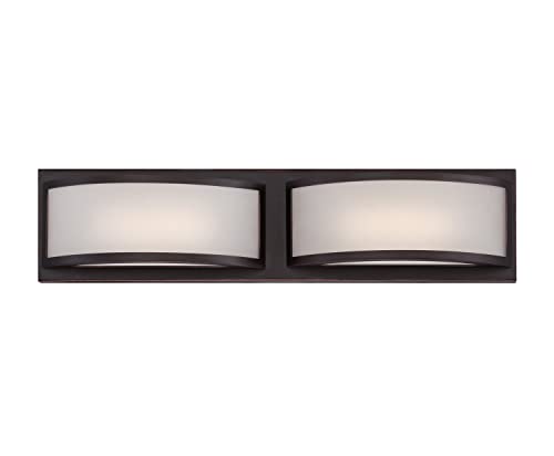 Image of Nuvo Lighting 62 /315 Mercer LED Two Light Wall Sconce 9.6 Watt 570 Lumens Soft White 2700K KolourOne LED Technology Frosted Glass Georgetown Bronze Fixture