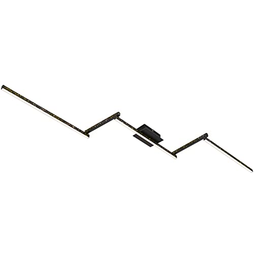 Preisvergleich Produktbild BRILONER Leuchten - LED Deckenleuchte mit Glitzereffekt, warmweißes Licht, Deckenlampe LED, Backlighteffekt, Schwarz, 2270x120x70 mm(LxBxH), 3719-055
