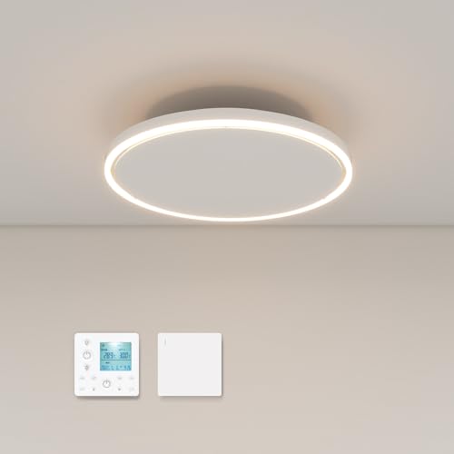 Infrarotheizung Deckenmontage 790 Watt, Infrarot Deckenheizung mit LED Beleuchtung Licht, Heizstrahler Decke mit Thermostat Fernbedienung, Elektroheizung Heizplatte Heizpaneel Heizkörper