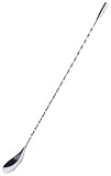 Ortarco 12 Inch Stainless Steel Bar Spoon for Cocktail Mixing with Spiral Handle Silver