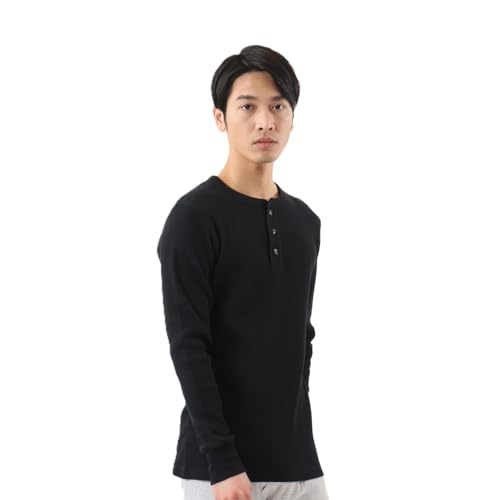 長袖シャツ サーマル 防寒 あたたかい 長袖 無地 ワッフル BEEFY サーマルヘンリーネックロングスリーブHM4-S104