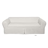 IG Charcoal BBQ Cotton Twill 2 Piece Sofa Slipcover in White