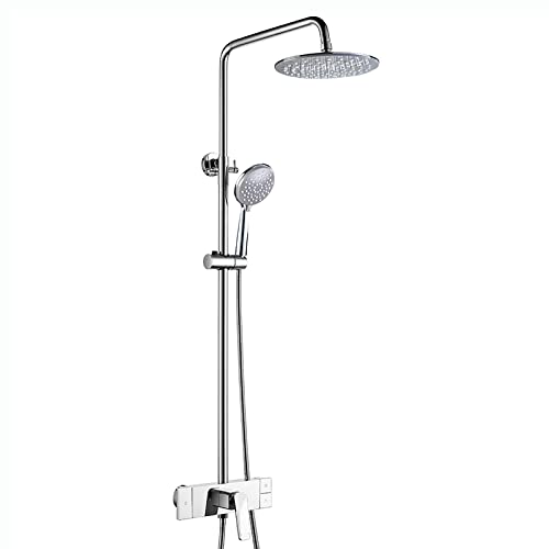 Ensemble de douche en laiton avec pomme de douche de pluie 9 pouces pour salle de bain chic