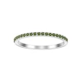 GlameVibe Birthstone Rings For Women, Silver Stackable Cubic Zirconia Stainless Steel Birth Stone Ring To My Daughter/Mom Birthday Unique Gifts Jewelry (08-Silver-August, 7)