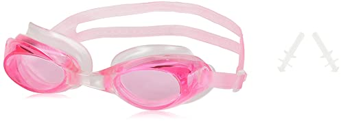 Image of I-SWIM LADIES COSTUME IS-103 WHITE /PINK LINES SIZE 2XL WITH GOGGLES SILICON JOINTLESS WITH BOX PINK