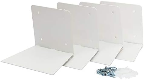 STORAGE MANIAC White Invisible Floating Bookshelves, Heavy-duty Book Organizers, 4-Pack Large